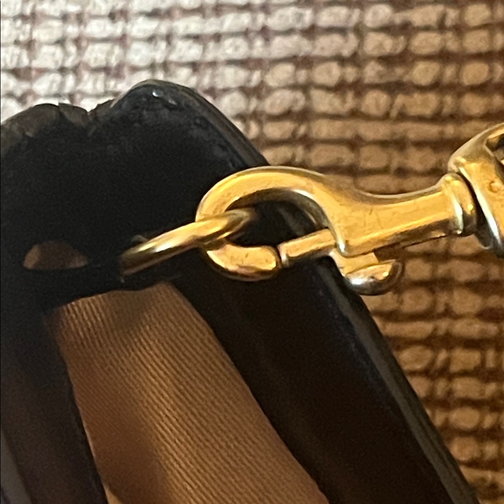 Vintage Black Coach Mini Turnlock Bag Canvas and leather with gold detail - Picture 2 of 16